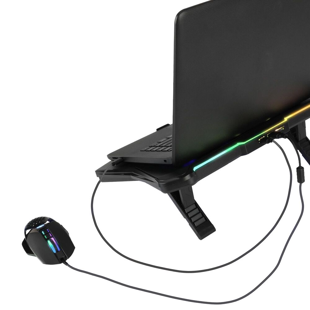 Enhance Infiltrate 3 Laptop Cooling Pad with RGB LED Lights in Black, , large