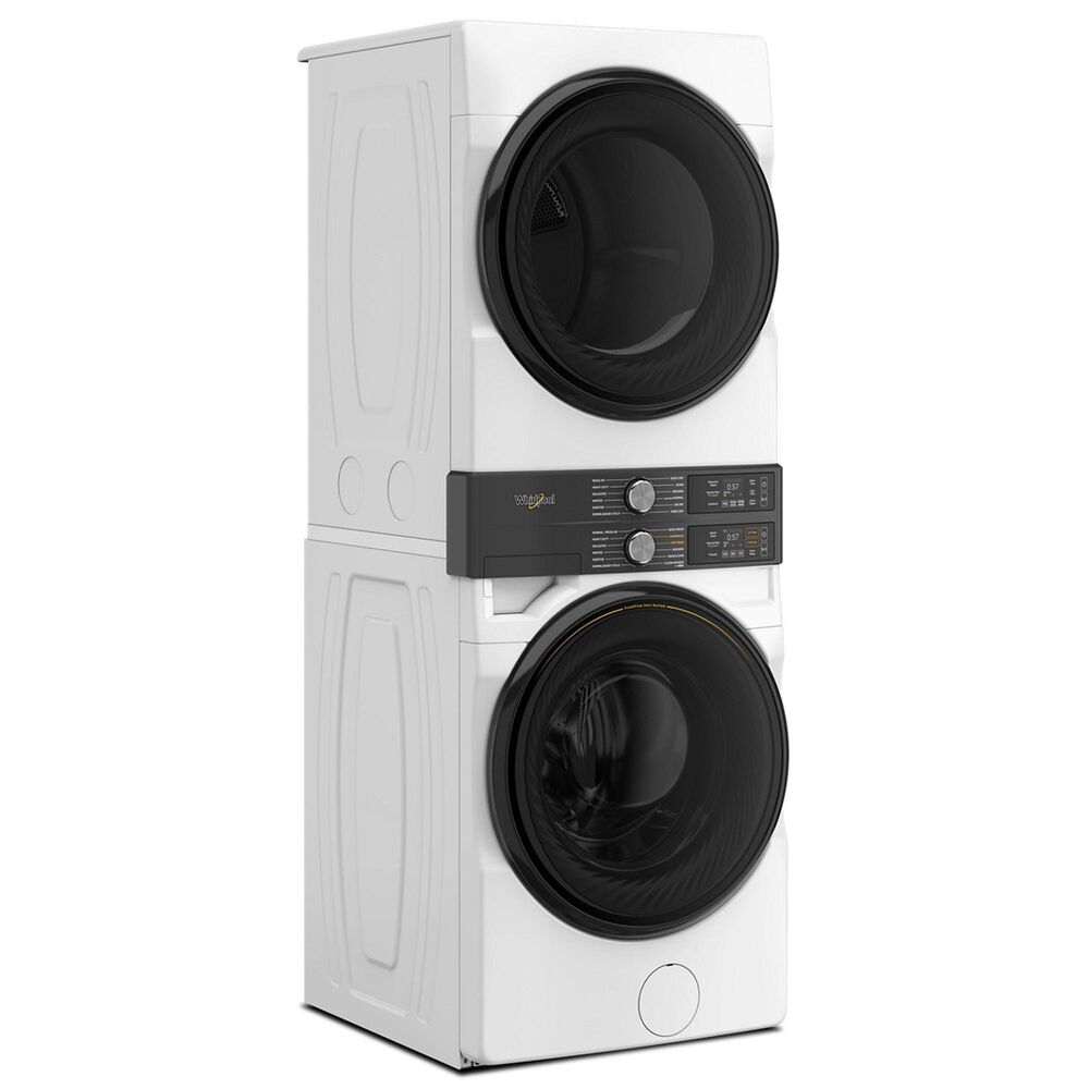 Whirlpool 4.5 Cu. Ft. Smart Front Load Washer and 7.4 Cu. Ft. Electric Dryer Stack Laundry in White, , large