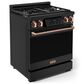 Thor Kitchen Gordon Ramsay 4.55 Cu. Ft. 30" Professional Liquid Propane Range with Rose Gold Handle Kit in Black, , large