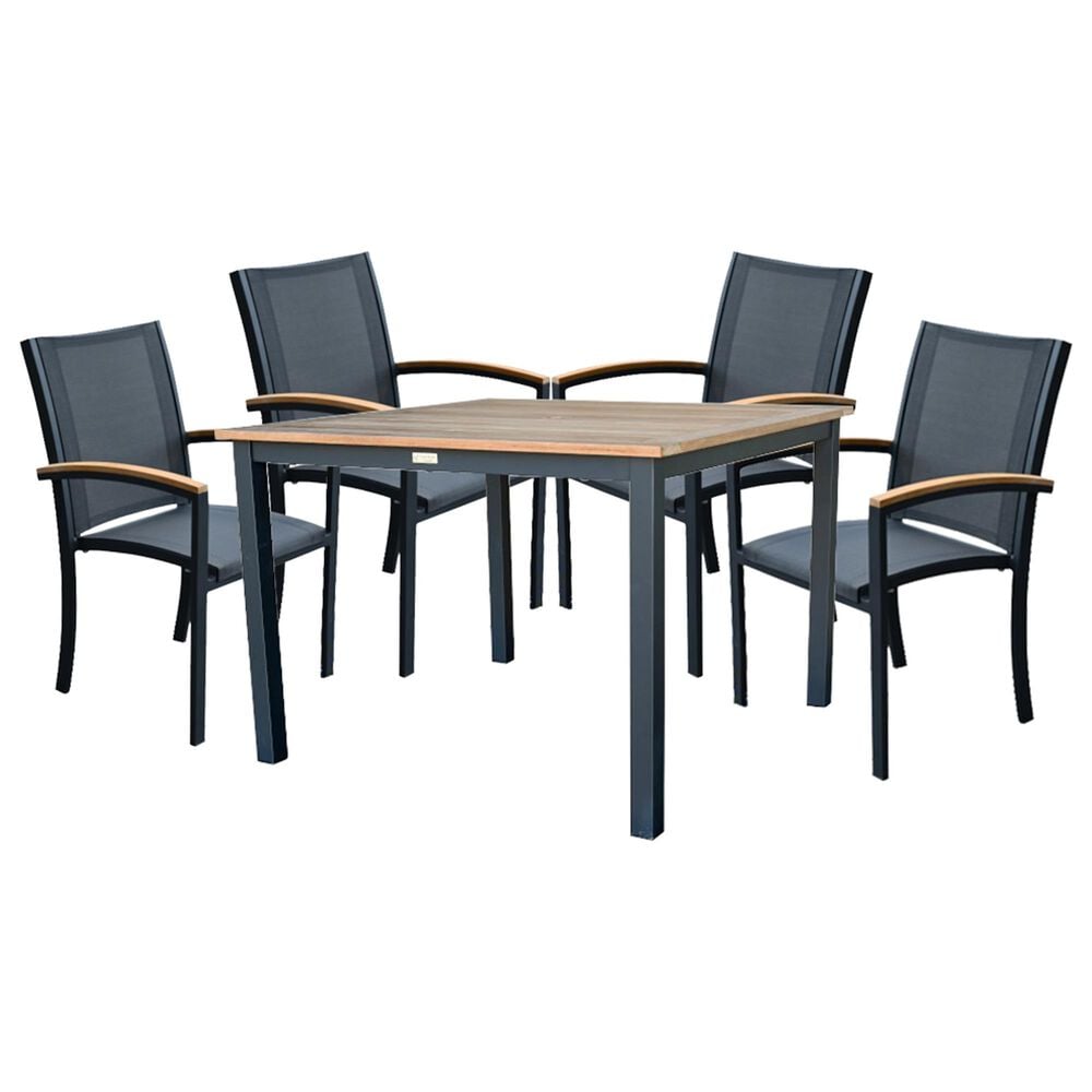 Three Birds Casual SoHo and Tribeca 5-Piece Patio Dining Set in Black, , large