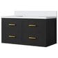 Lexora Home Castor 36" Single Bathroom Vanity in Black with 2 cm White Quartz Top and Rectangular Sink, , large