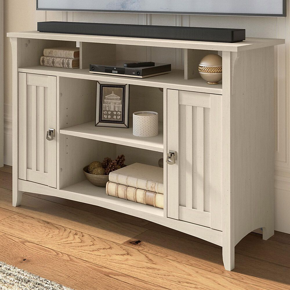 Bush Salinas 48" TV Stand in Antique White Nebraska Furniture Mart