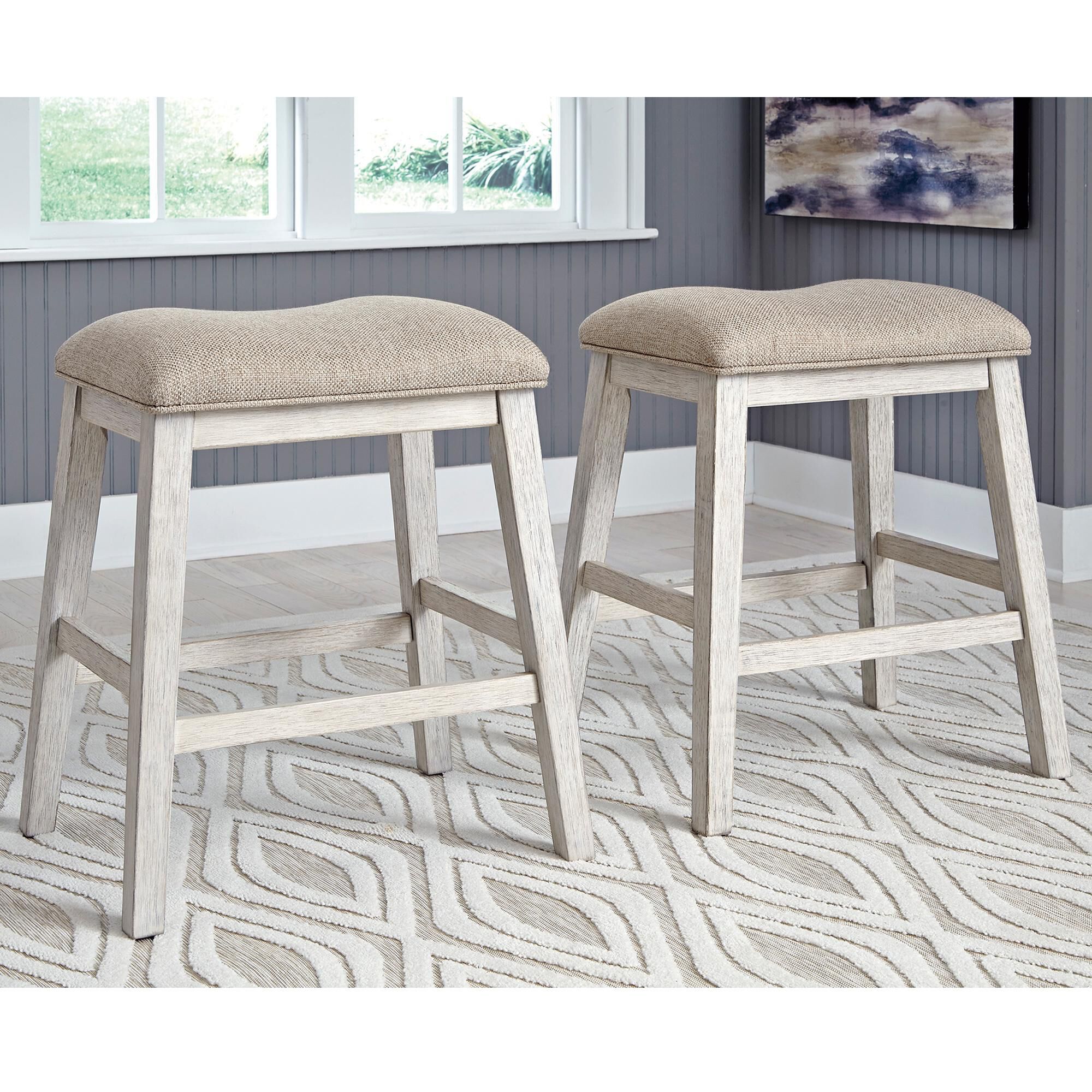 White distressed counter hot sale stools