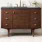 James Martin Vanities Amberly 48" Single Bathroom Vanity in Walnut with 3 cm Charcoal Soapstone Quartz Top and Rectangular Sink, , large