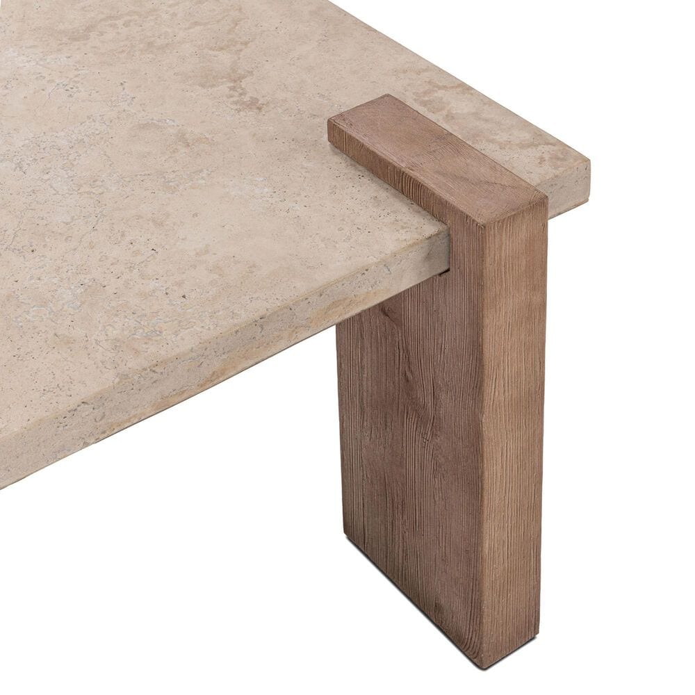 Classic Home Ruare 40&quot; Square Coffee Table in Distressed Brown, , large