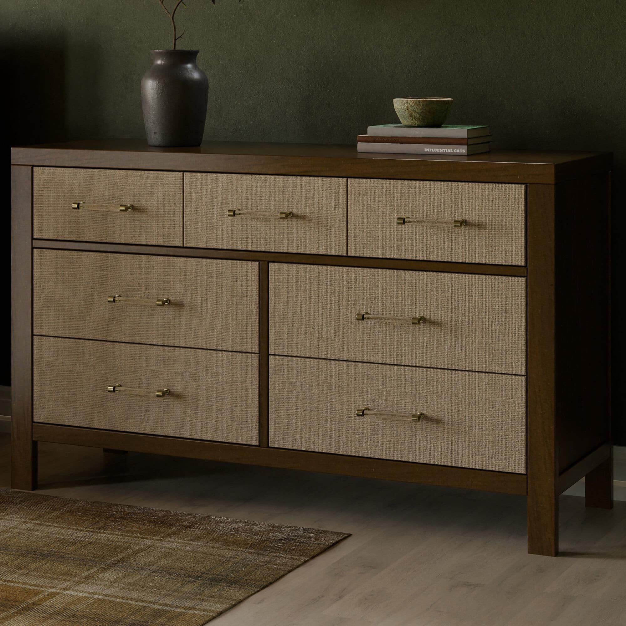 DaVinci Eloise 7-Drawer Dresser in Natural Walnut and Sand