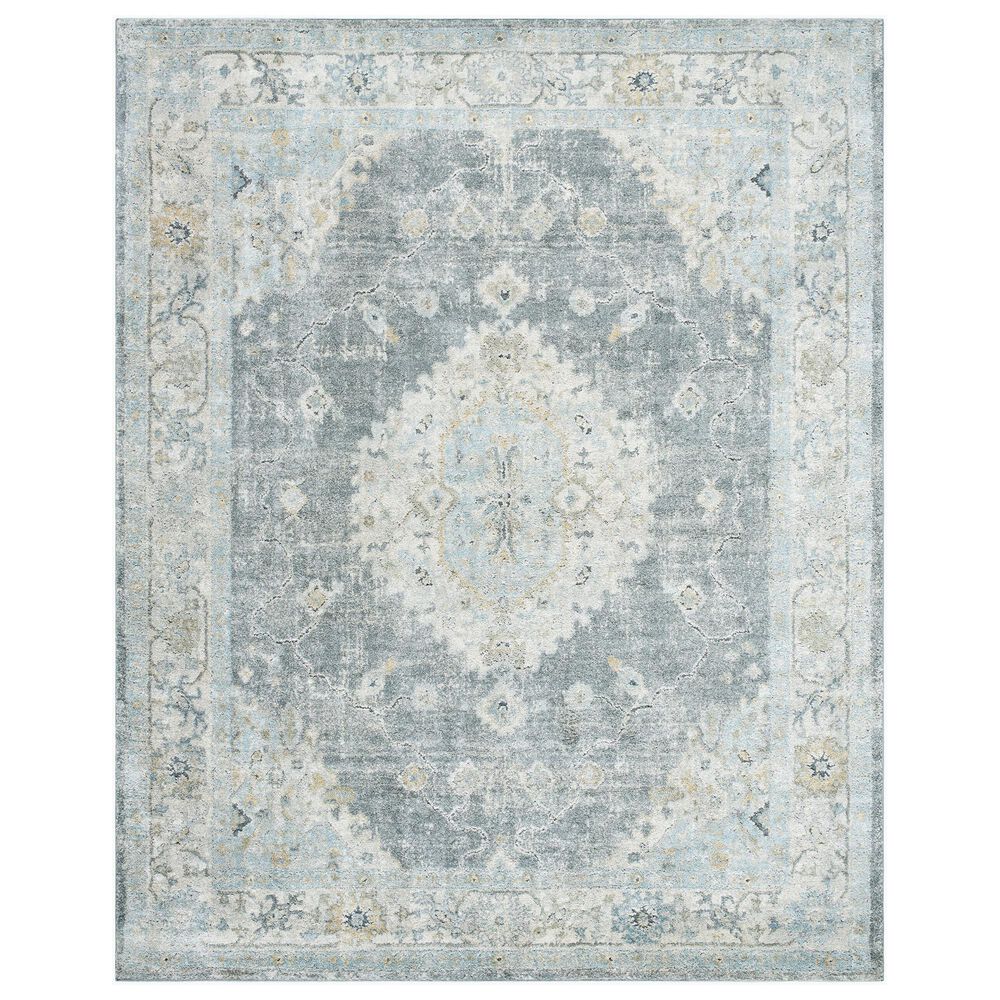 Surya Avellino 7"10" x 10" Light Beige, Gray, Pale Blue, Deep Teal, Tan, Light Olive and Denim Area Rug, , large