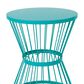 Hearth and Haven Outdoor Metal Hourglass Side Table with Open Cage Design in Teal, , large