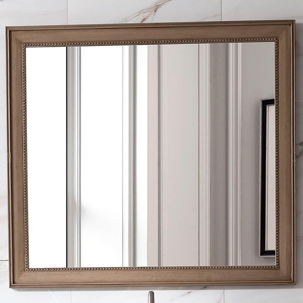 James Martin Bristol 29" Rectangular Mirror in White Washed Walnut, , large