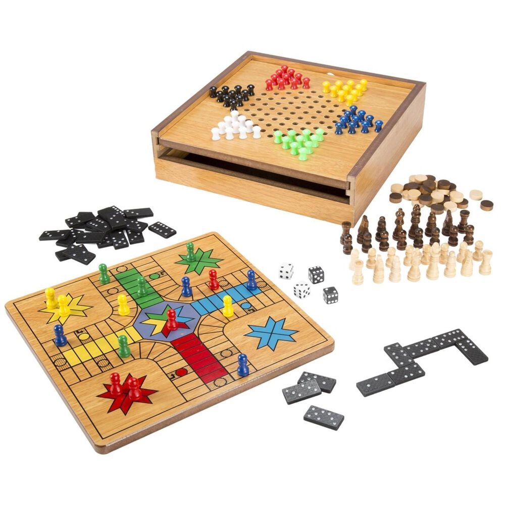 Timberlake Hey! Play! 7-in-1 Combo Game - Chess, Ludo, Chinese Checkers and More, , large