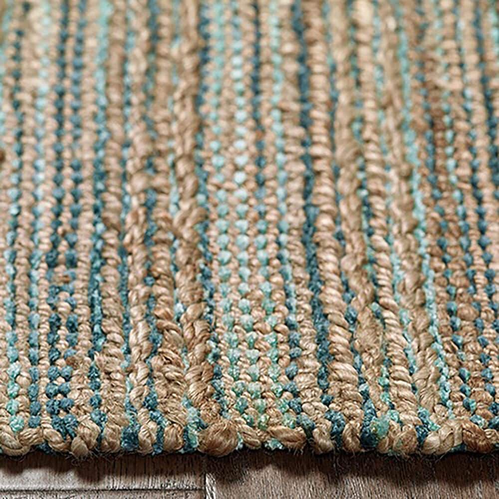 L&amp;R Resources Natural Fiber 2&#39;6&quot; x 7&#39;9&quot; Teal Runner, , large