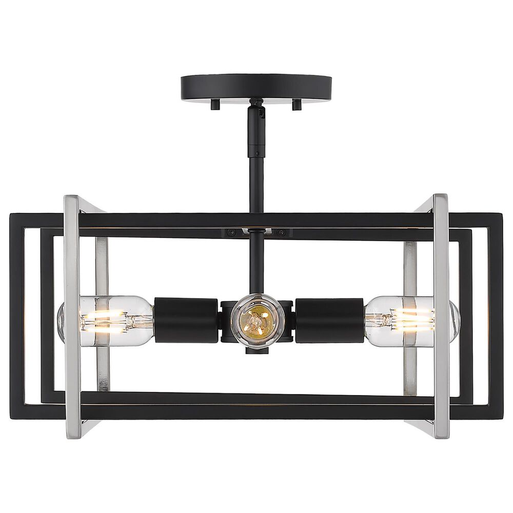 Golden Lighting Tribeca Semi-Flush in Matte Black and Pewter, , large