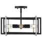 Golden Lighting Tribeca Semi-Flush in Matte Black and Pewter, , large