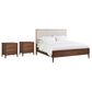 Riva Ridge Jasper 3 Piece California King Upholstered Panel Bedroom Set in Modern Walnut, , large