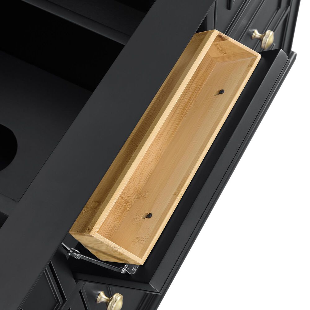 James Martin Vanities Lorelai 48" Single Bathroom Vanity in Black Onyx with 3 cm Eternal Jasmine Pearl Silestone Top, Rectangular Sink and FreePower Wireless Charger, , large