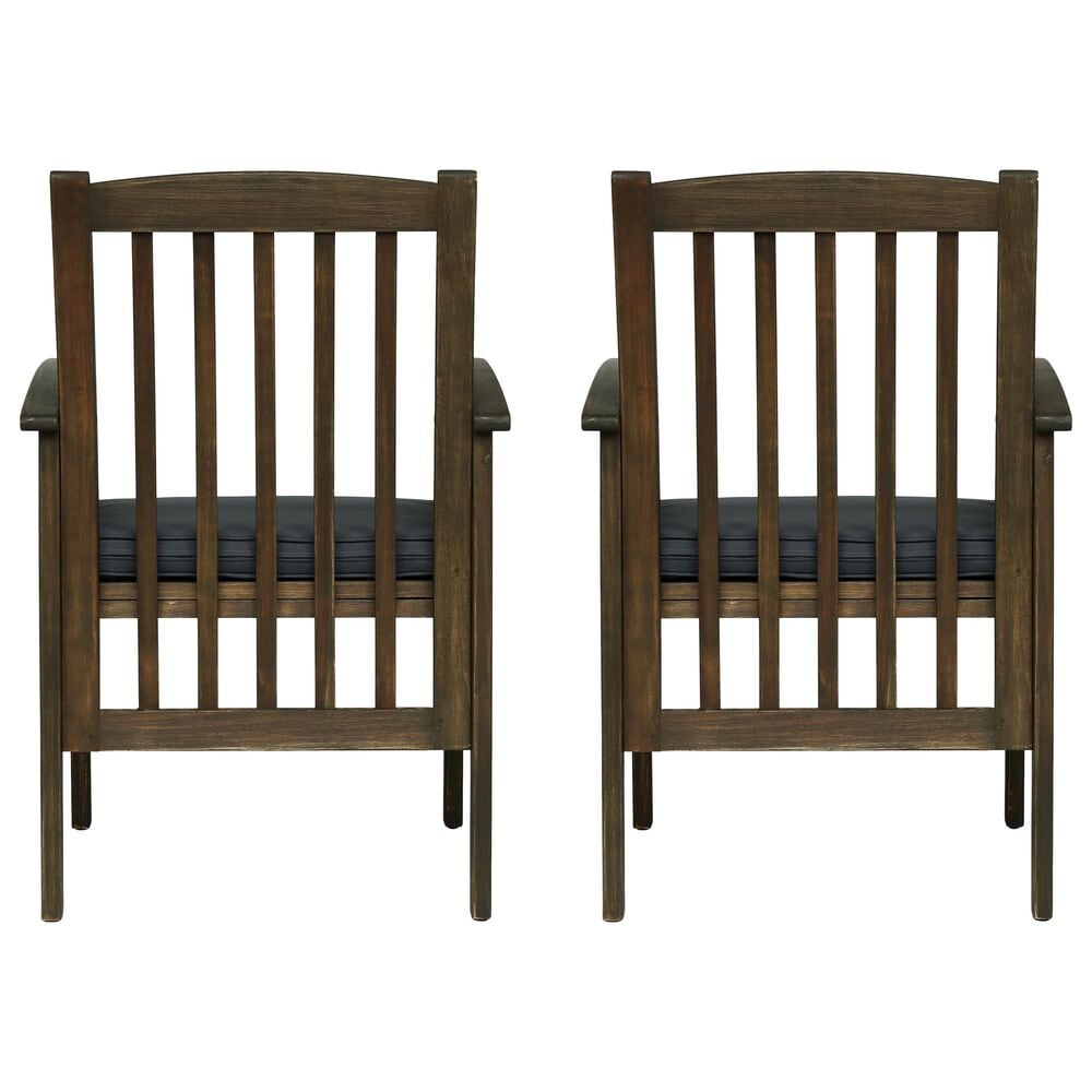 Hearth and Haven Casa Outdoor Dining Chair with Purple Cushion in Dark Grey &#40;Set of 2&#41;, , large