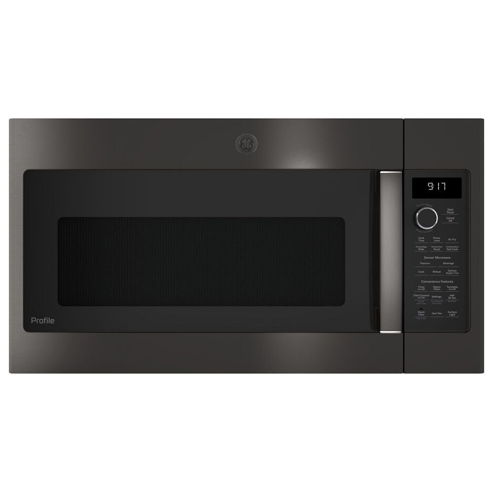 GE Profile Profile 2-Piece Kitchen Packages with 30&quot; Gas Double Oven Range and 1.7 Cu. Ft. Over-the-Range Microwave Oven in Fingerprint Resistant Black Stainless Steel, , large