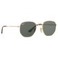 Rayban Glasses Hexagonal Sunglasses with G-15 Green Lenses in Polished Arista Gold, , large