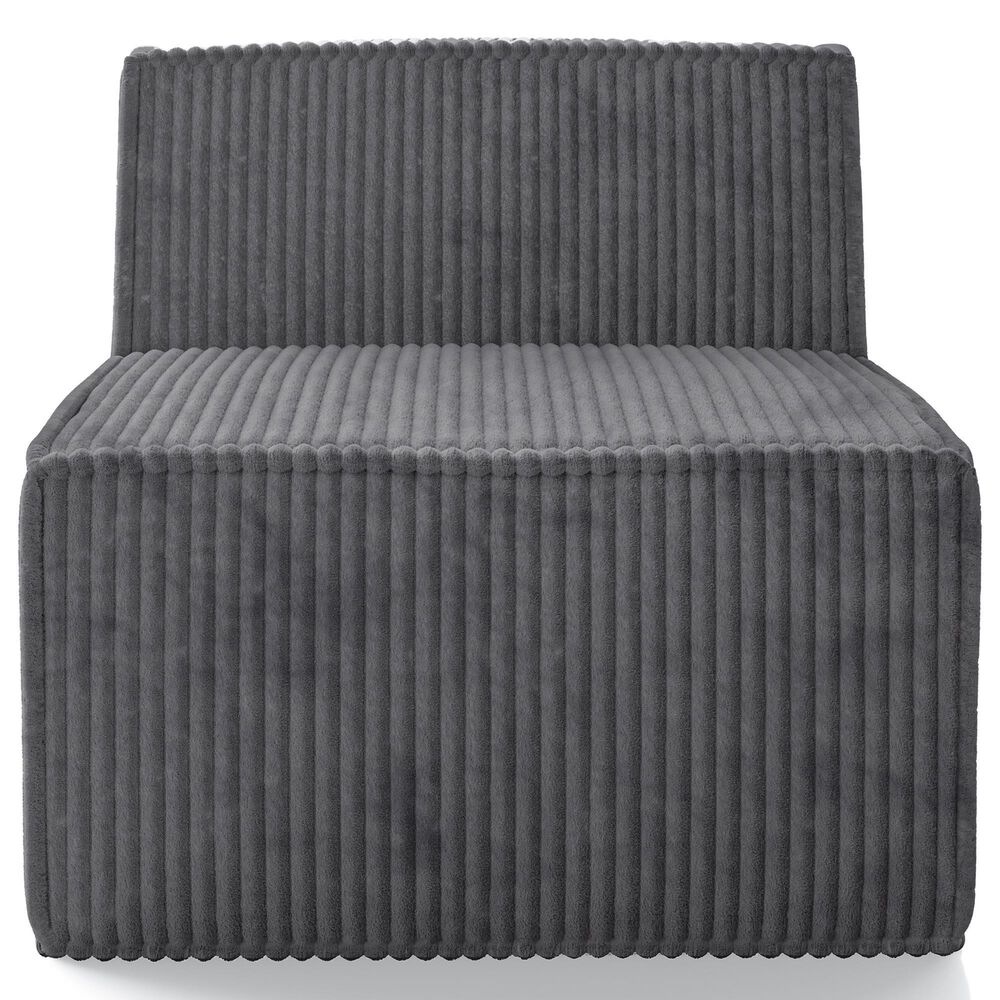 Furniture of America Facil 5-Piece Modular Armless Sofa Set in Dark Gray, , large