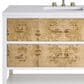 James Martin Vanities Olena 48" Single Vanity in Light Mappa Burl and Polished White with 3 cm White Zeus Quartz Top, , large
