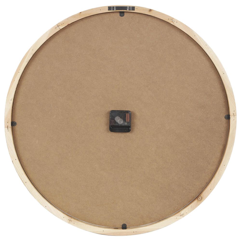 Maple and Jade Decorative Wall Clock with White Backing in Light Brown, , large