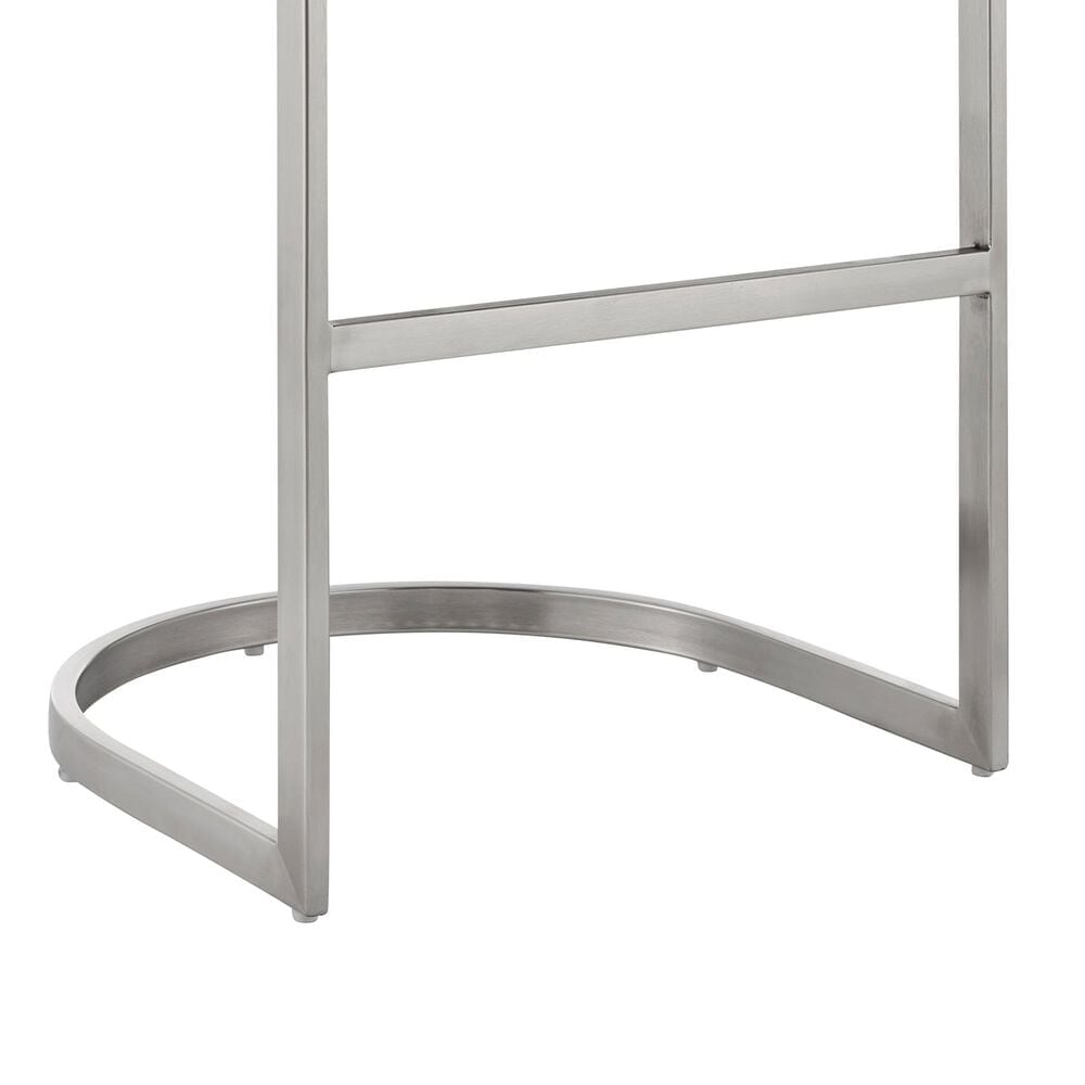 Blue River Katherine 26&quot; Counter Stool with Gray Cushion in Brushed Stainless Steel, , large