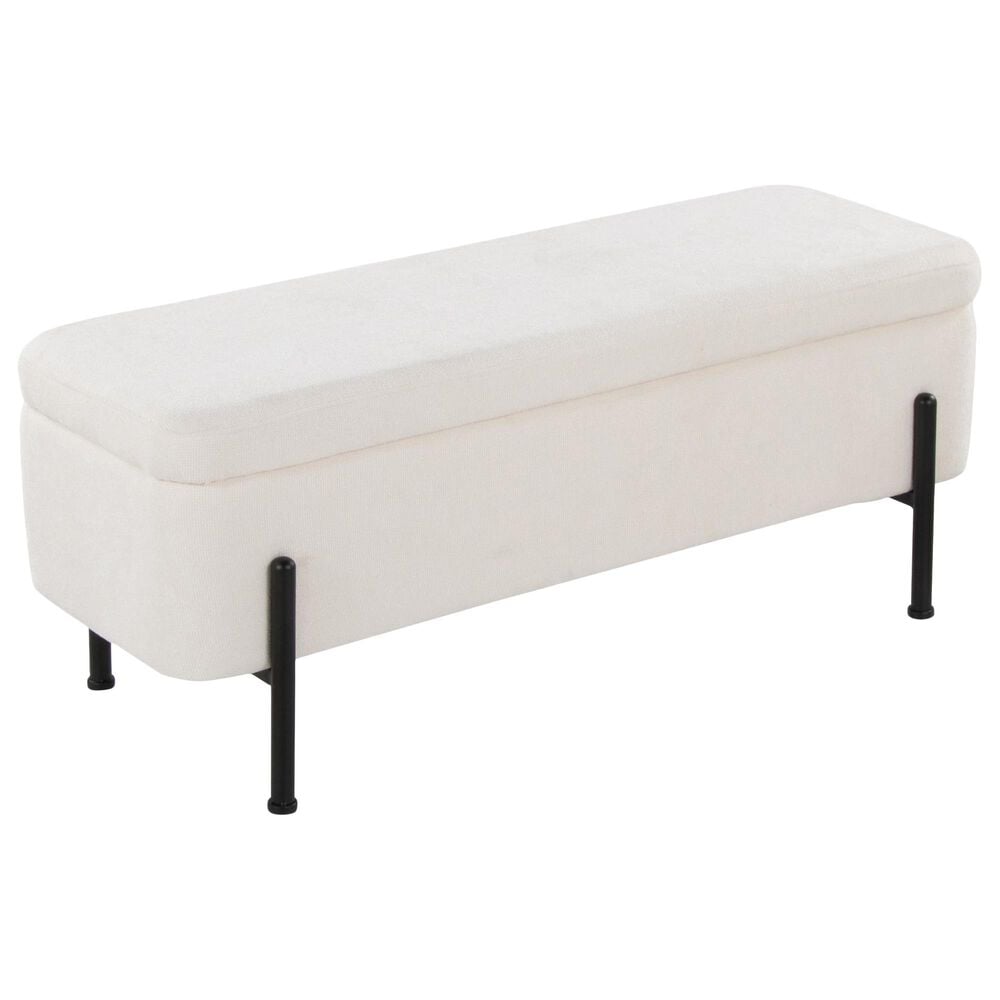 Lumisource Daniella Storage Bench with Cream Cushion in Black, , large