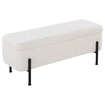 Lumisource Daniella Storage Bench with Cream Cushion in Black, , large
