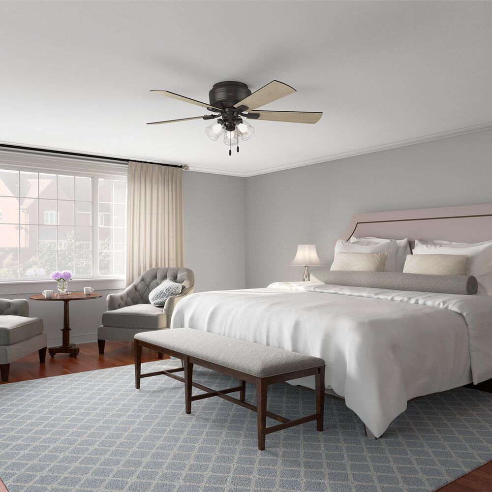 Hunter Crestfield 52&quot; Low Profile LED Ceiling Fan in Noble Bronze, , large