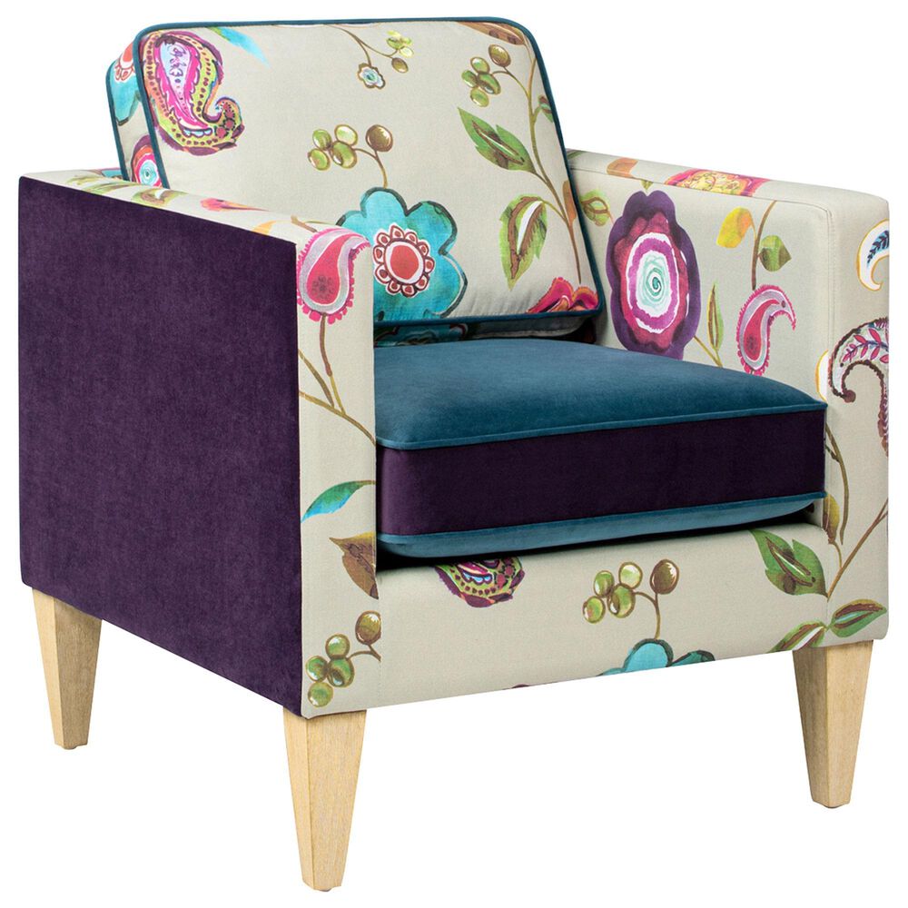 Jennifer Taylor Home Mamba Accent Chair in Satin Teal, Purple and Multicolor, , large