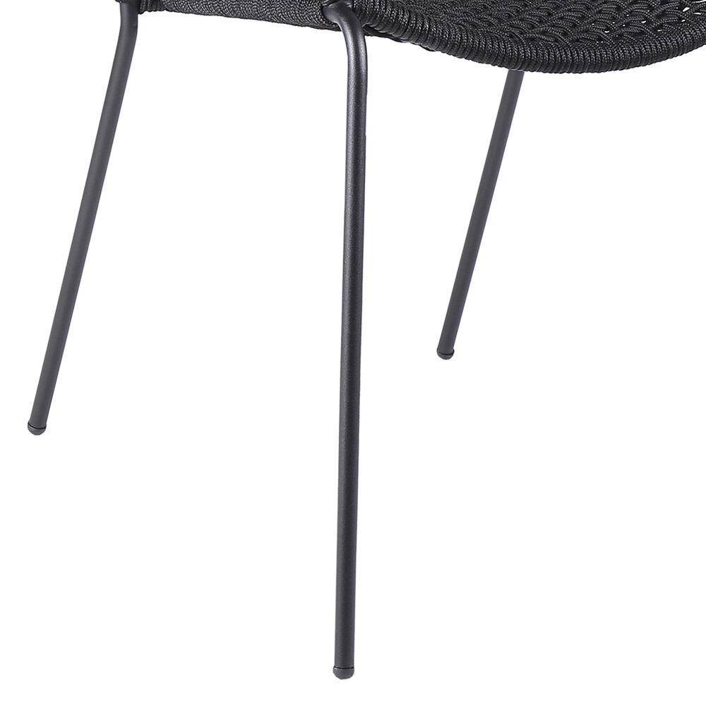 Blue River Snack Outdoor Dining Chair with Rope Seat in Black (Set of 2), , large
