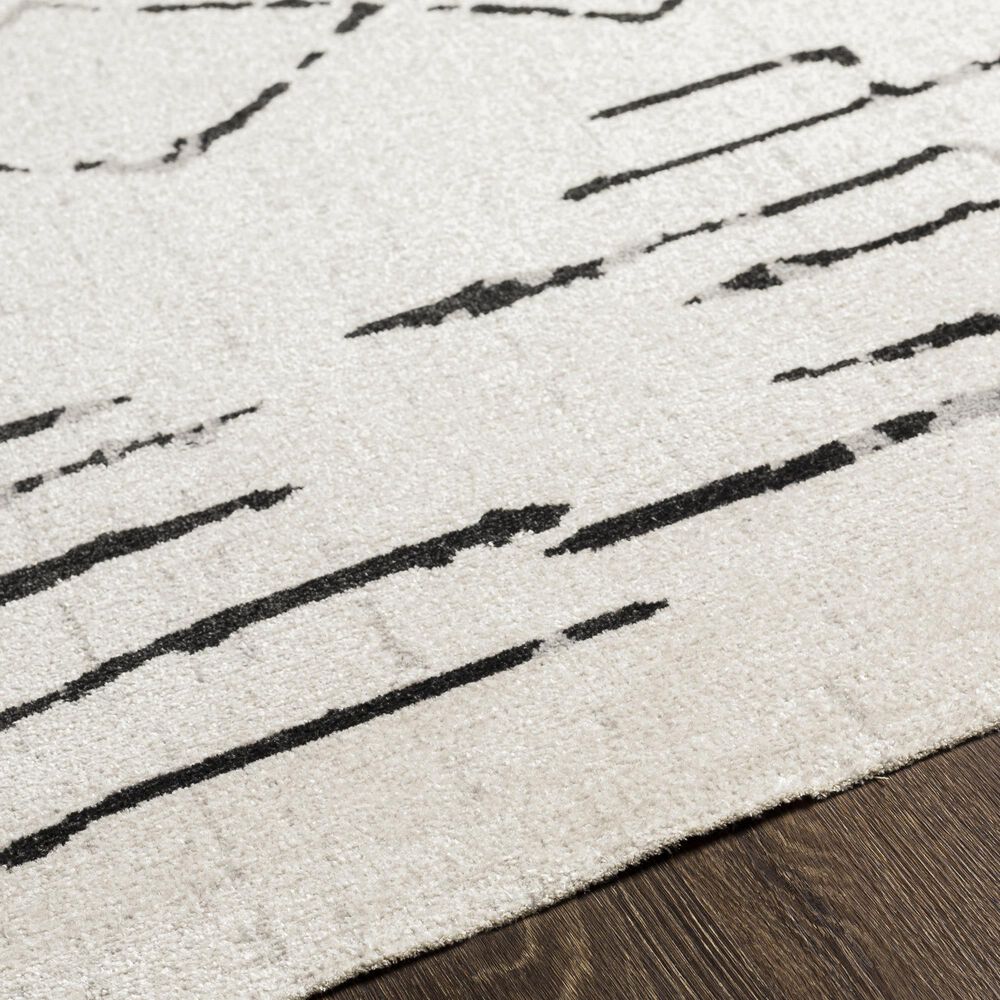 Surya Lavadora LVR-2318 2&#39;7&quot; x 7&#39;3&quot; Black, Gray and Light Gray Runner, , large