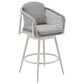 Blue River Rhodes Patio Swivel Counter Height Bar Stool with Light Gray Rope in Aluminum, , large