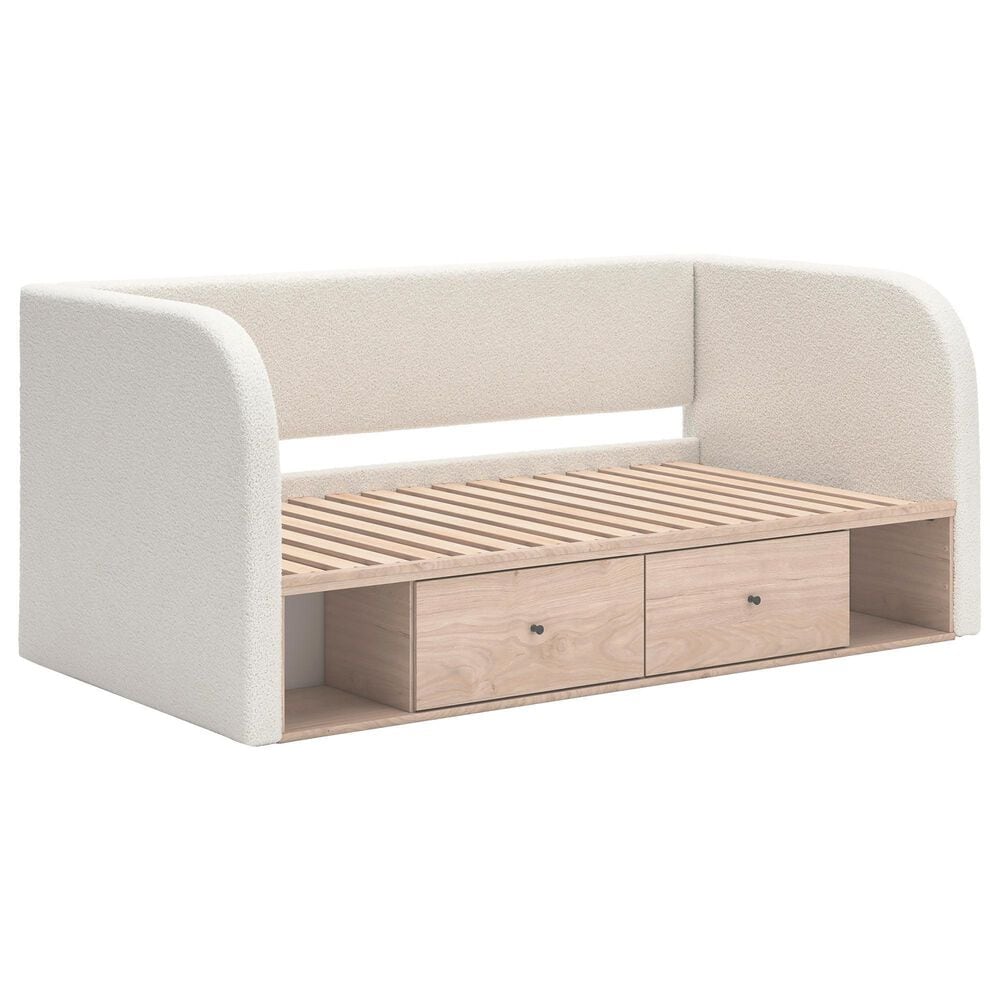Ashley Arloster Twin Upholstered Day Bed with Storage  in Tan/White, , large