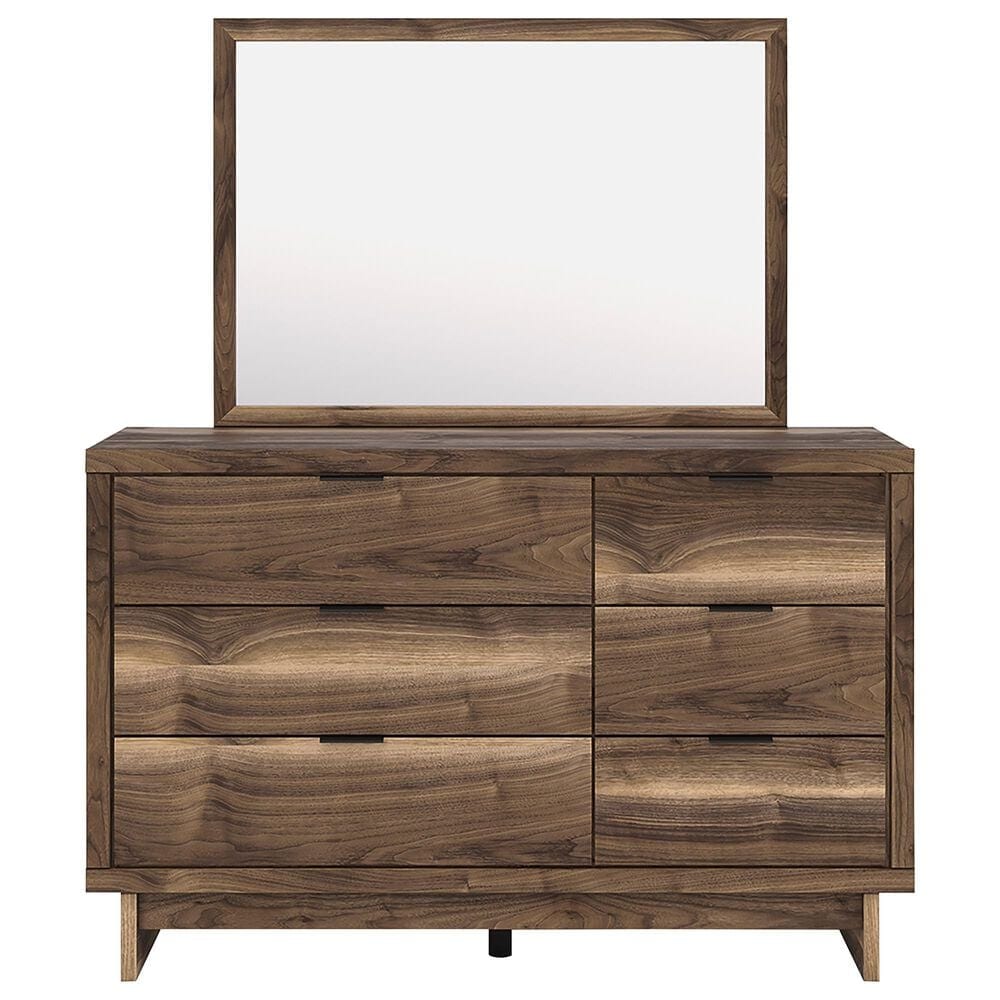 Ashley Chirason 51&quot; 6-Drawer Dresser and Mirror in Brown, , large