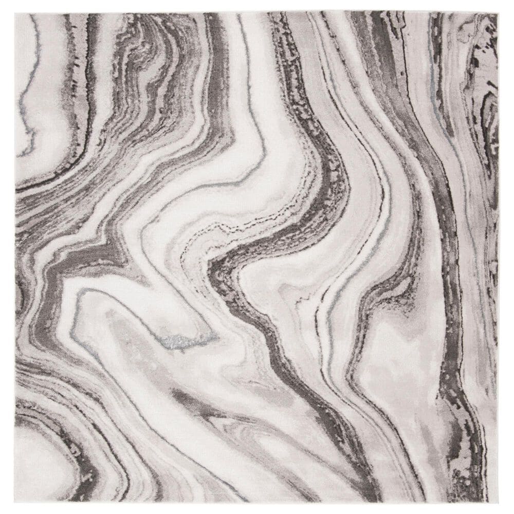 Safavieh Craft CFT819G 6"7" Square Grey and Silver Area Rug, , large