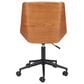 Zuo Modern Maker Office Chair with Brown Faux Leather in Black, , large