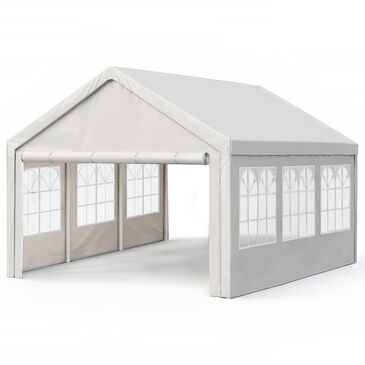 HOMLUX 10" x 20" Outdoor Canopy Gazebo for Party and Carport in White, , large
