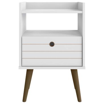 Dayton Bogart 1-Drawer Nightstand in White and Nature, , large