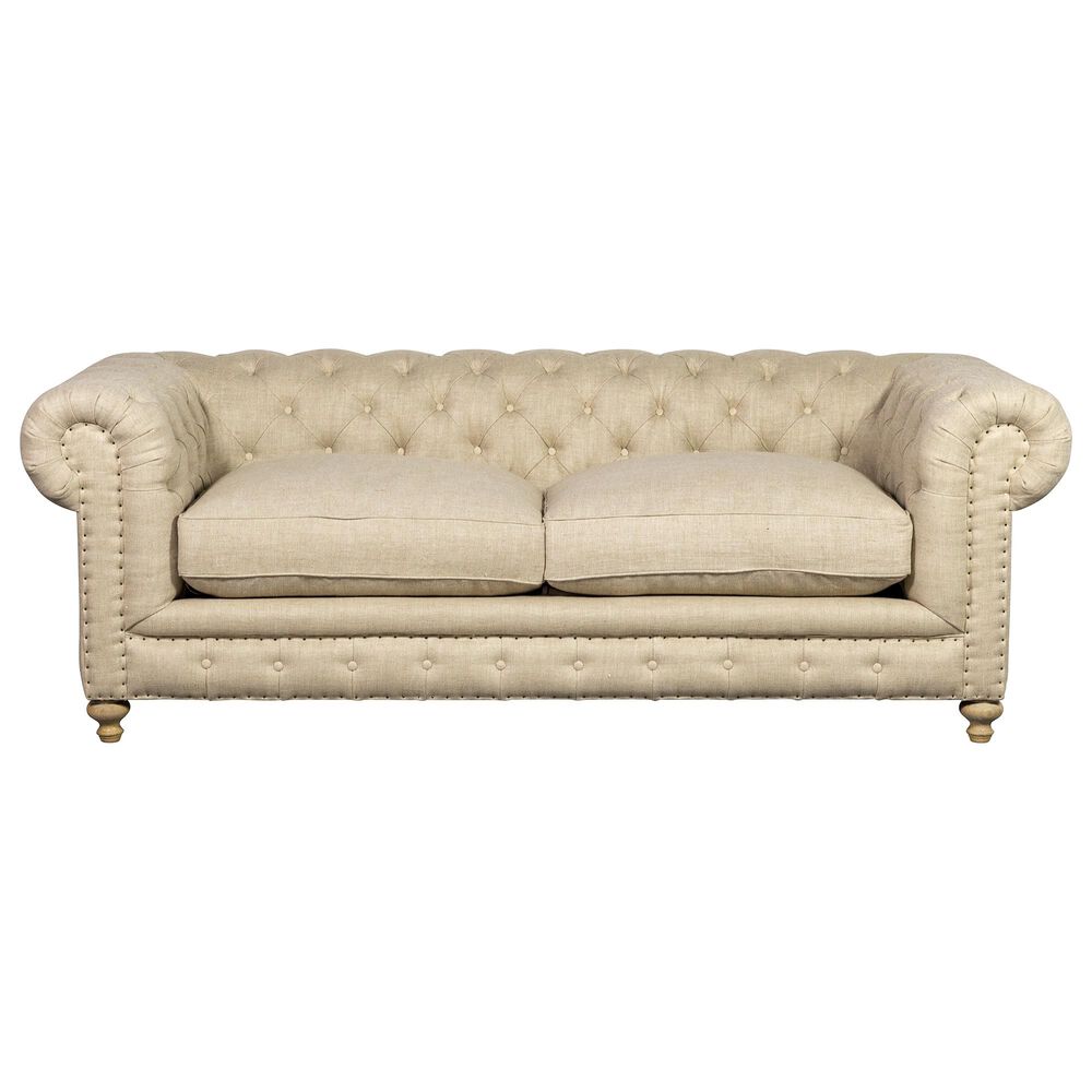 Christine Upholstered Cushion Back Sofa Beige