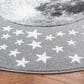 Safavieh Carousel 6"7" Round Light Grey and White Kids Area Rug, , large