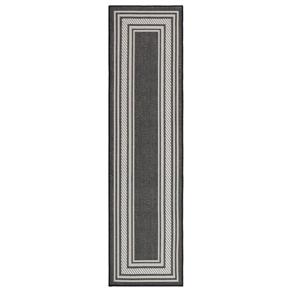 Nourison Horizon HOZ03 Black 2"2" x 8" Indoor/Outdoor Runner, , large