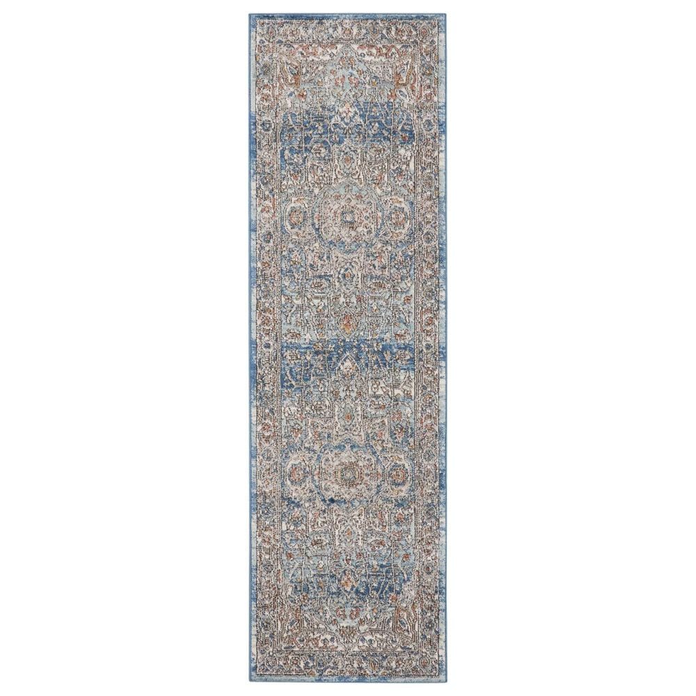 Nourison Quarry QUA11 2"2" x 7"6" Ivory and Blue Runner, , large
