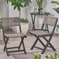 Hearth and Haven Hillside Outdoor Foldable Bistro Chair in Grey and Brown (Set of 2), , large