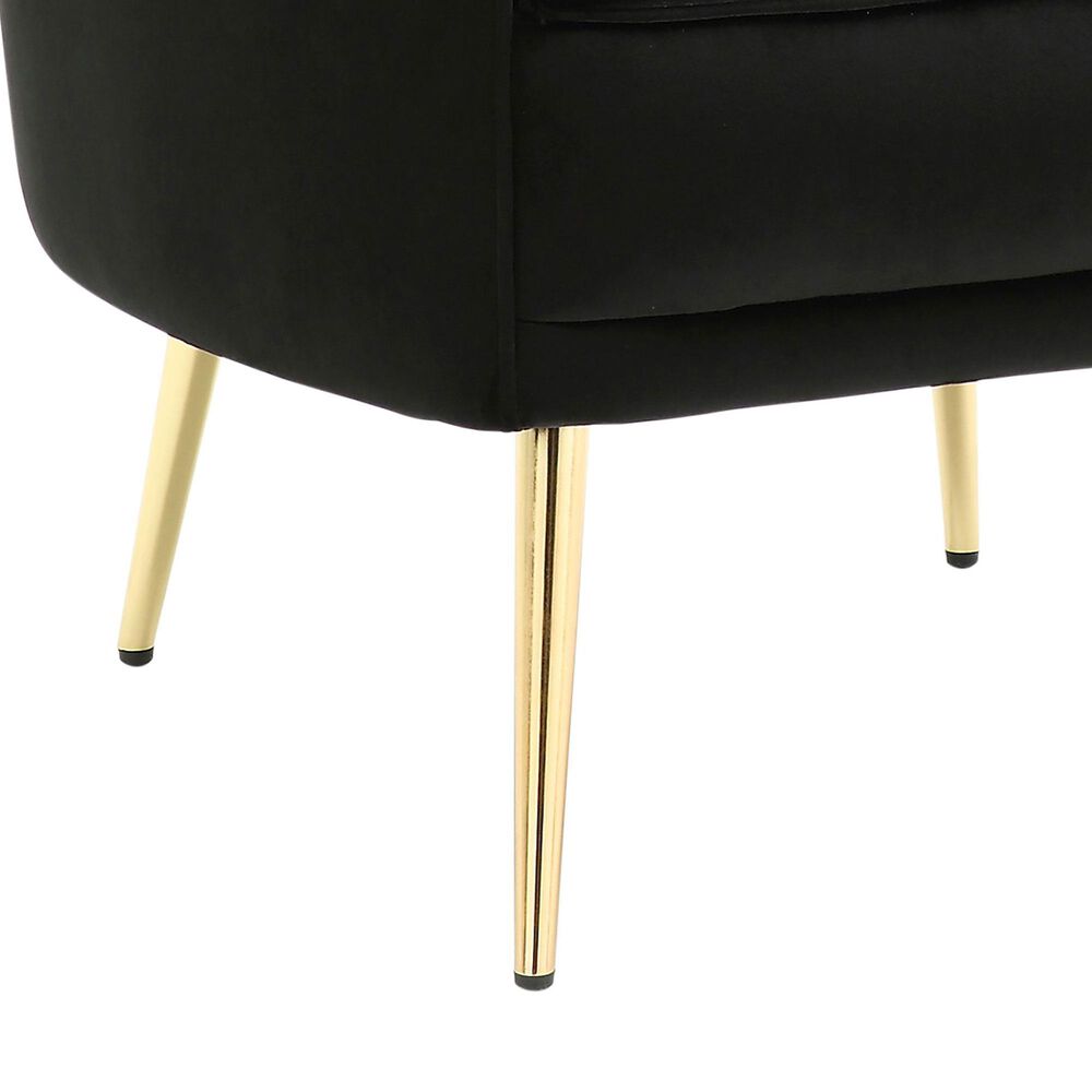 Lumisource Tania Accent Chair in Black Velvet and Gold NFM