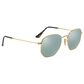 Ray-Ban Hexagonal Flat Lenses Sunglasses with Silver Lenses in Polished Gold, , large