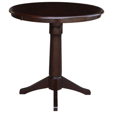International Concepts 36" Counter Height Round Table in Rich Mocha - Table Only, , large