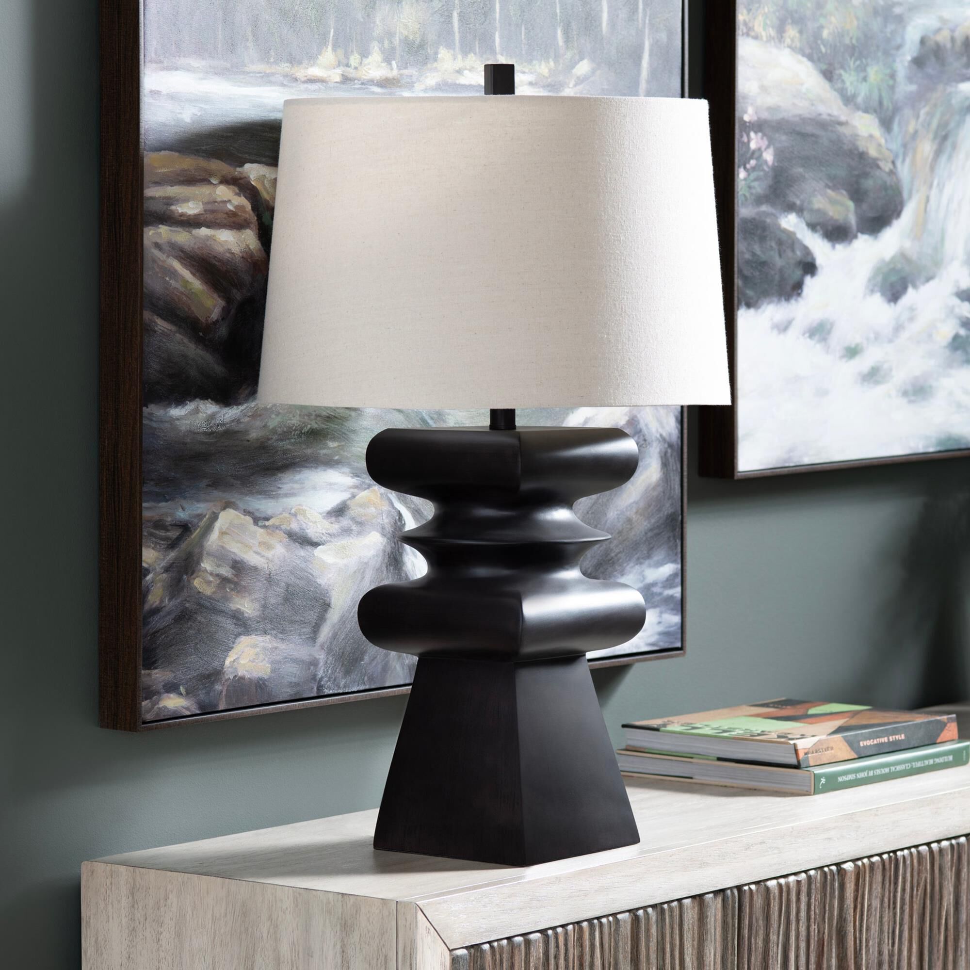 Crestview Collection Zane Table Lamp in Black