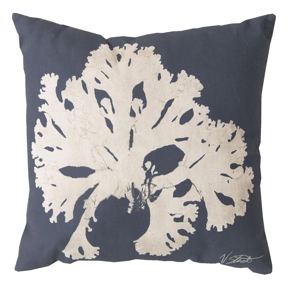 Surya Rain 18" x 18" Under the Sea Pillow in Navy and Beige, , large