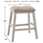 Ashley Skempton Upholstered Counter Stool in Distressed White and Light Brown (Set of 2), , large
